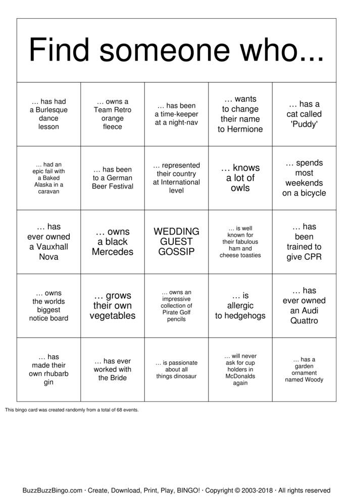 Download Free Guest Gossip Bingo Cards Download Free Guest Gossip Bingo Cards