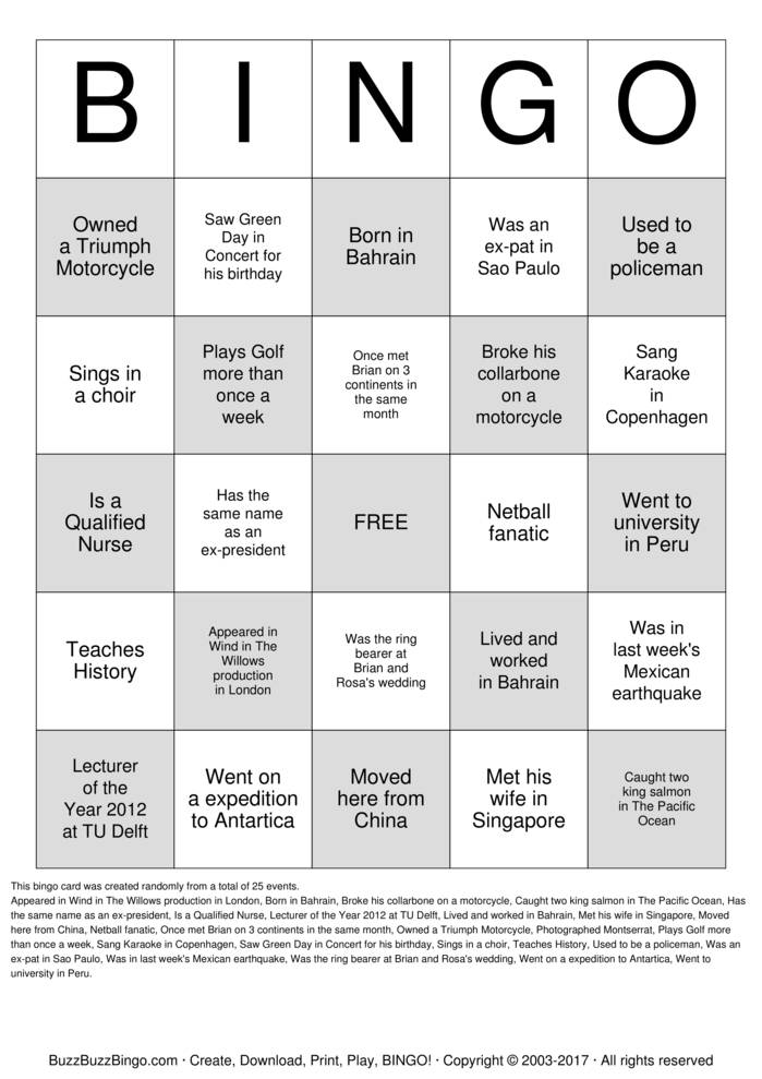 Mingle Bingo Bingo Cards to Download, Print and Customize!