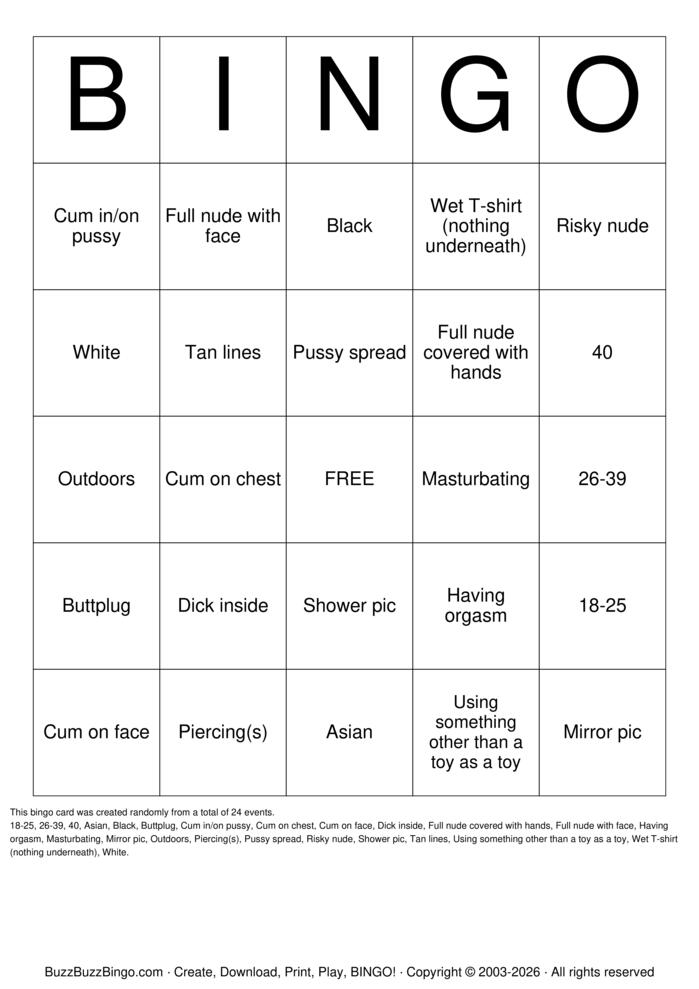 Download Free Nude Girl Bingo Cards Download Free Nude Girl Bingo Cards