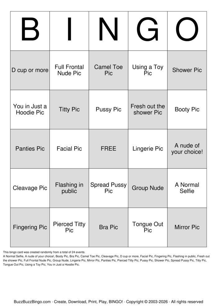 Download Free Nudes Bingo Cards Download Free Nudes Bingo Cards