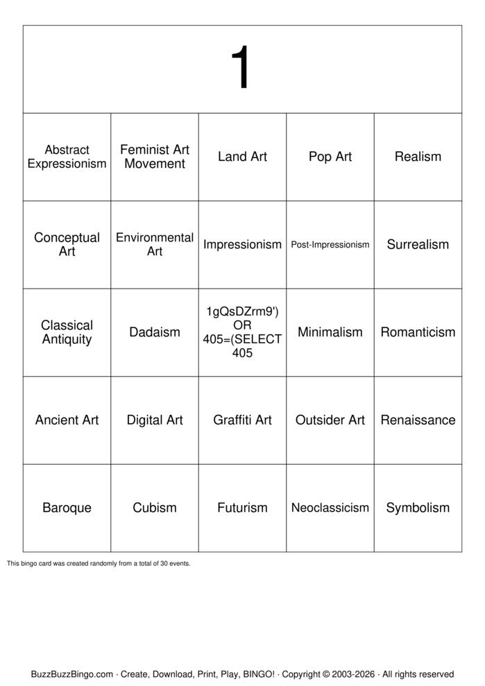 Download Free Post impressionism Bingo Cards