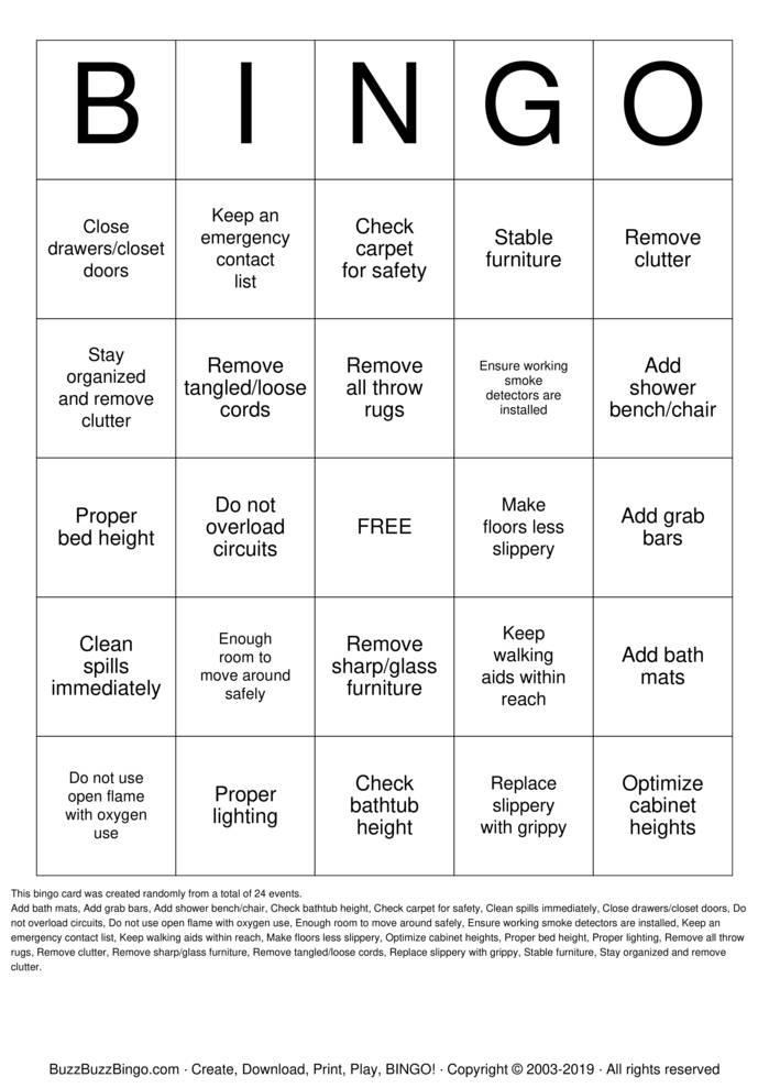 Senior Citizens Bingo Cards To Download Print And Customize