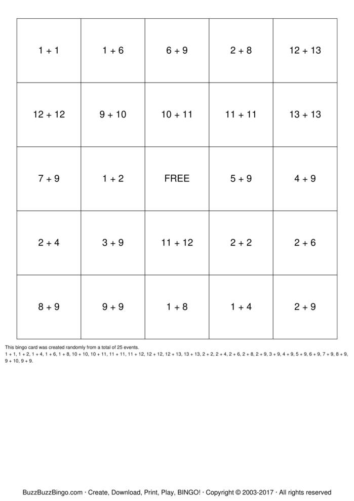 Download Free reading Bingo Cards