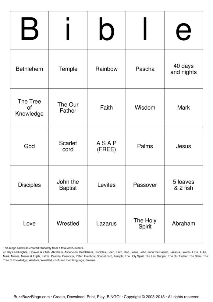 Bible Bingo Cards to Download, Print and Customize!