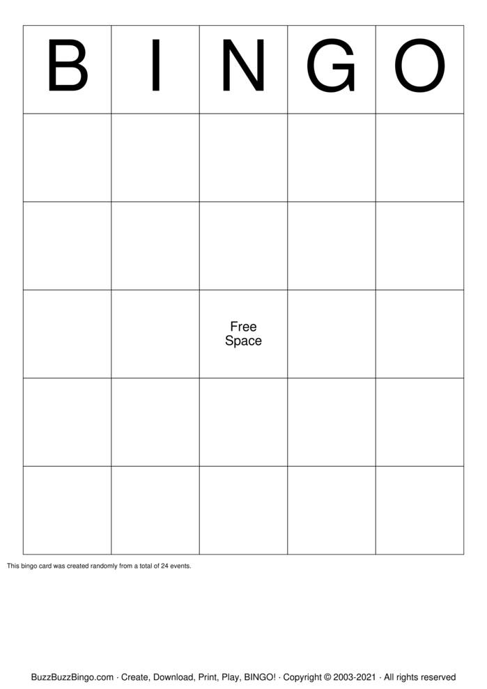 Bingo Cards to Download, Print and Customize!
