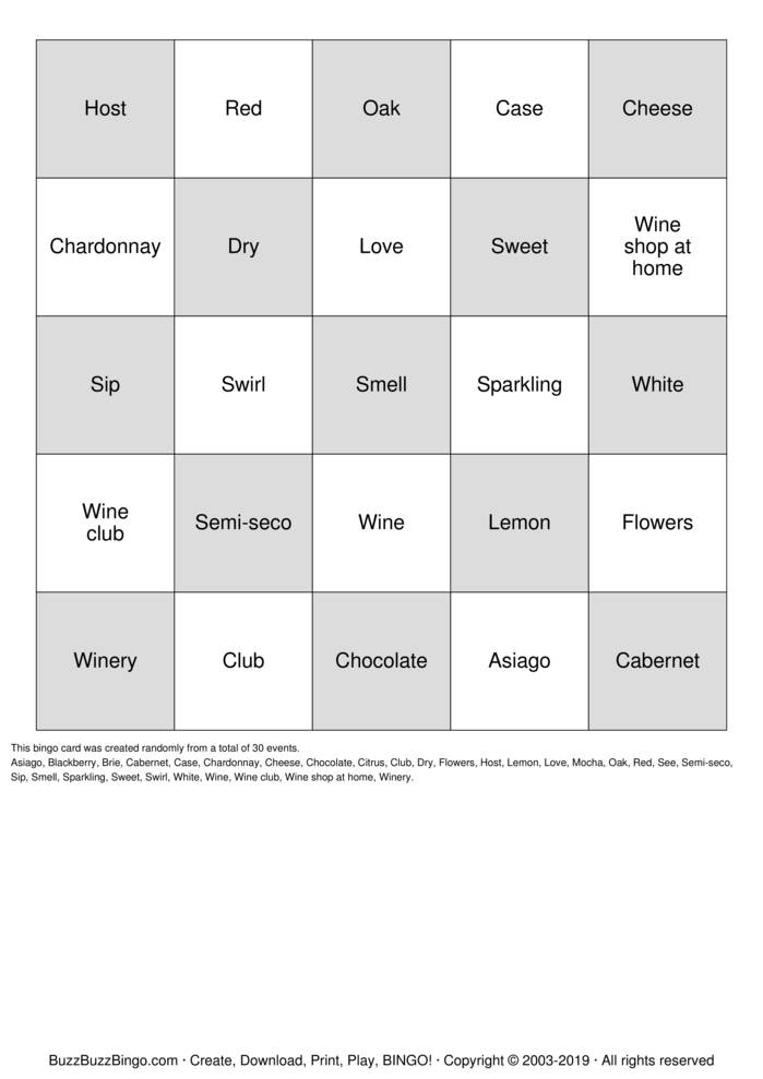 Download Free Cheese Bingo Cards