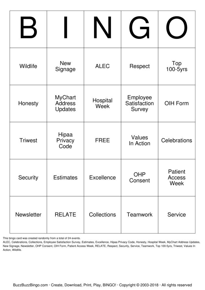 Download Free Custom Bingo Cards