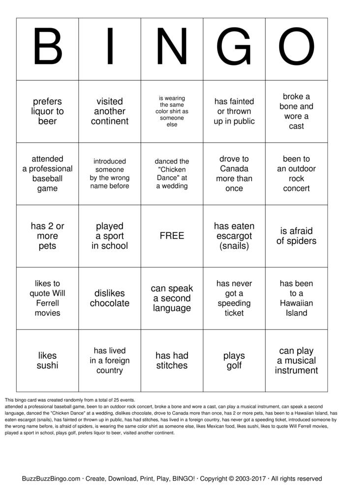 Find Someone Who... Bingo Cards to Download, Print and Customize!