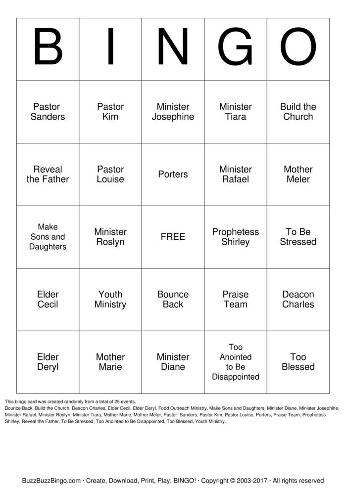 Download Free KFGM FAMILY Bingo Cards