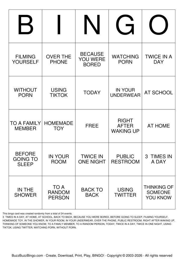 Download Free MASTURBATION BINGO Bingo Cards Download Free MASTURBATION BINGO Bingo Cards