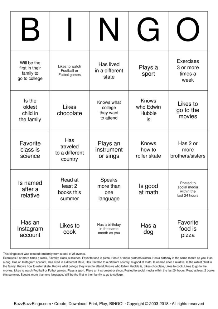 MINGO Bingo Cards to Download, Print and Customize!