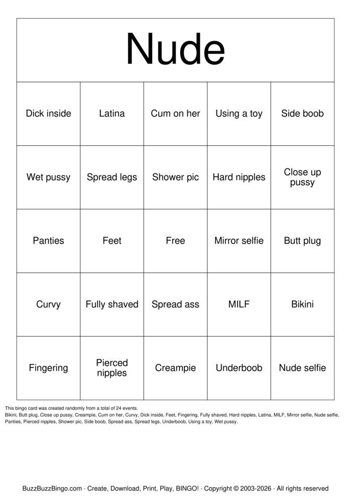 Download Free Nude Bingo Bingo Cards Download Free Nude Bingo Bingo Cards