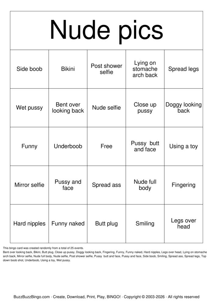 Download Free Nude Bingo Bingo Cards