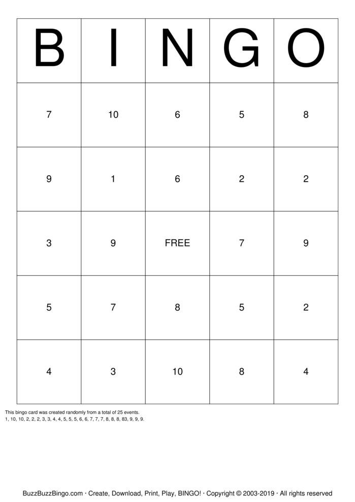 numbers 1 10 bingo cards to download print and customize