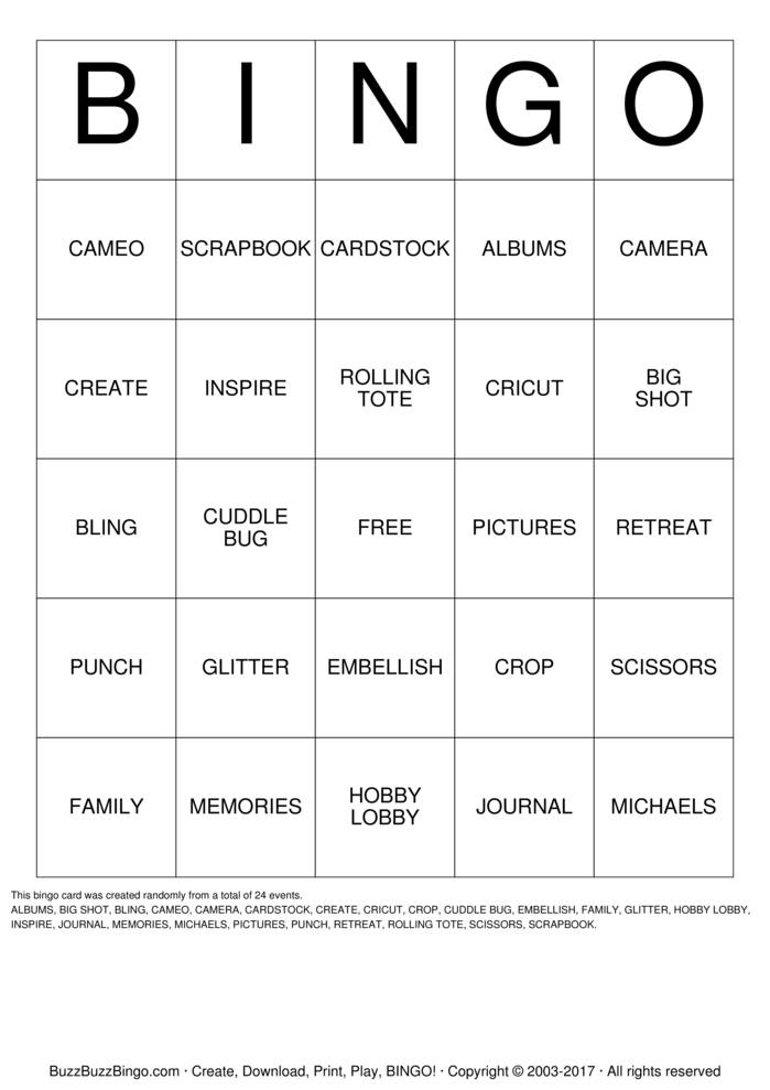 Download Free SISTERHOOD OF THE TRAVELING CROPS Bingo Cards