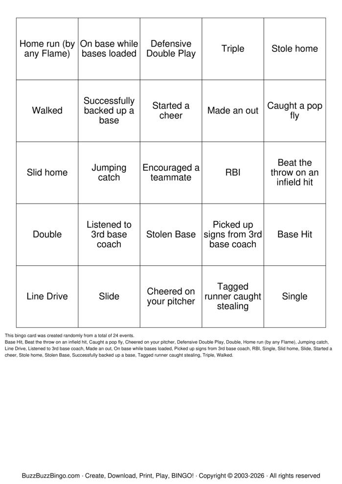 Download Free Softball Bingo Bingo Cards Download Free Softball Bingo Bingo Cards