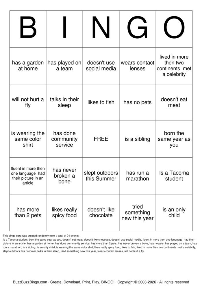 Download Free Custom Bingo Cards