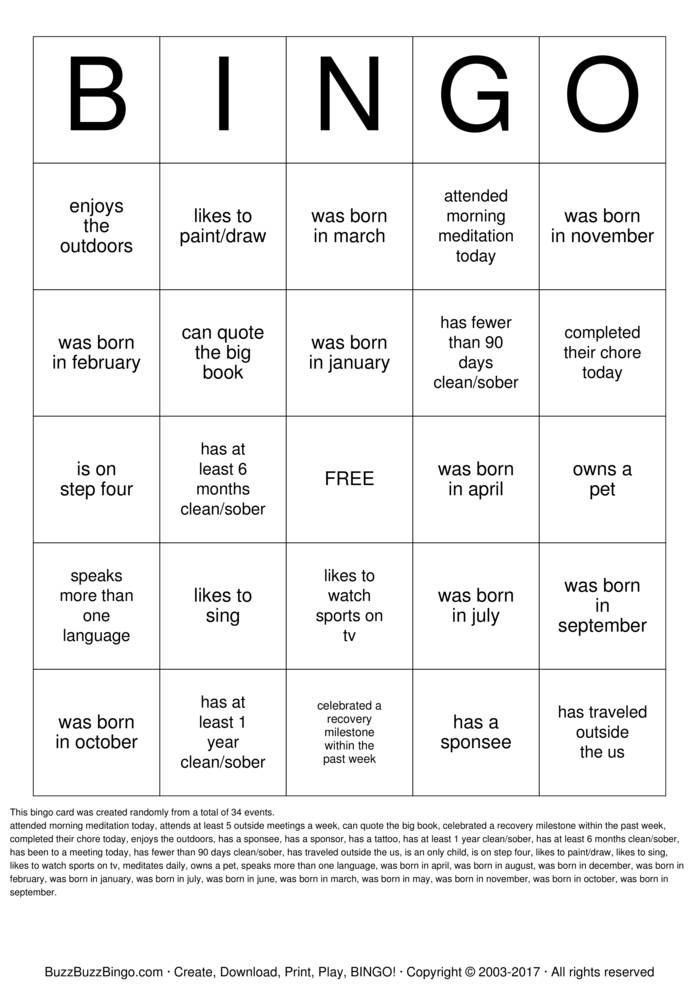 Download Free Custom Bingo Cards