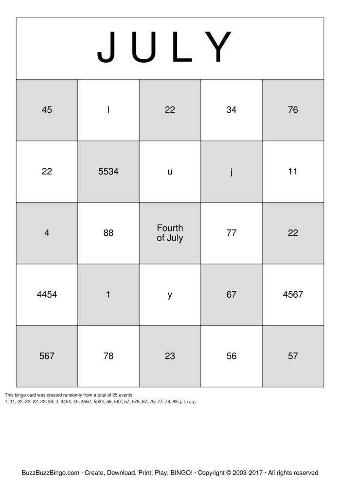 Custom Bingo Cards to Download, Print and Customize!