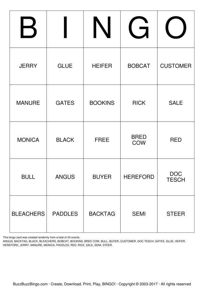 Custom Bingo Cards to Download, Print and Customize!