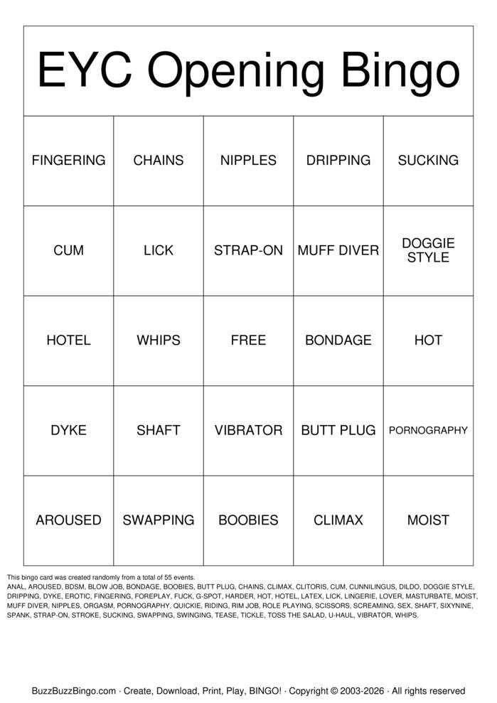 Download Free DIRTY BINGO Bingo Cards