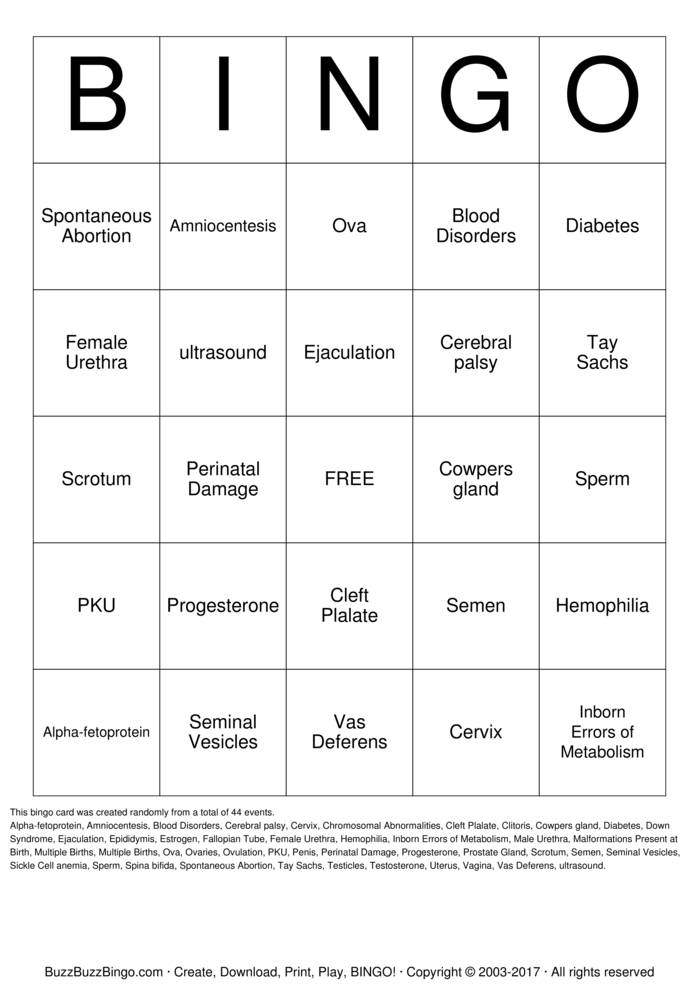 Download Free Down Syndrome  Bingo Cards