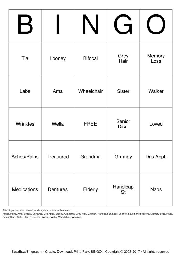 Download Free Mom's 80th Bingo Cards Download Free Mom's 80th Bingo Cards