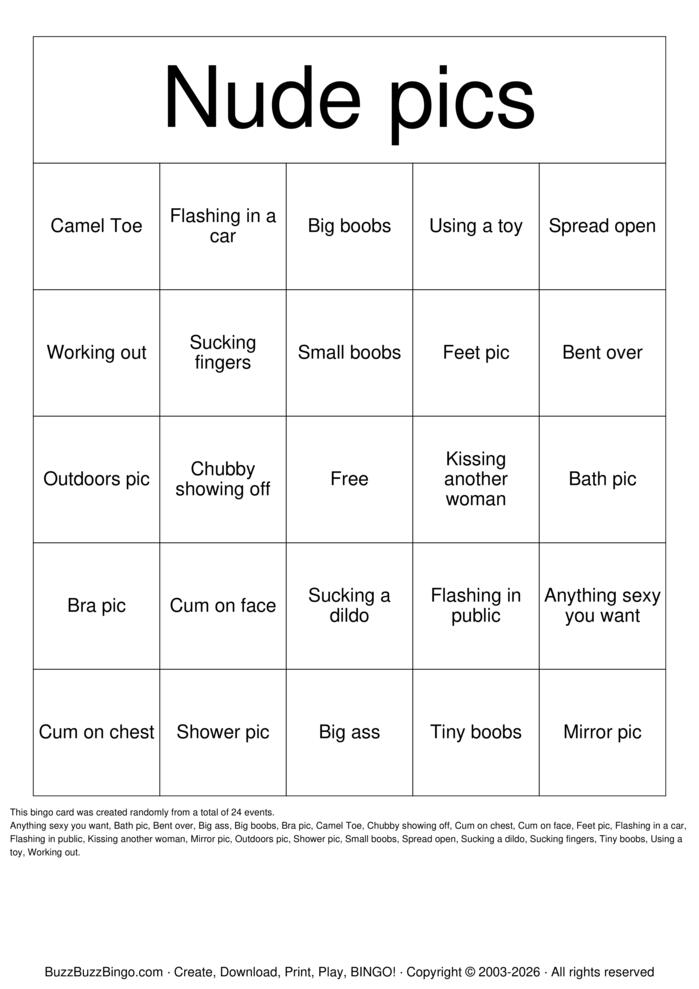 Download Free Nude Bingo Bingo Cards Download Free Nude Bingo Bingo Cards