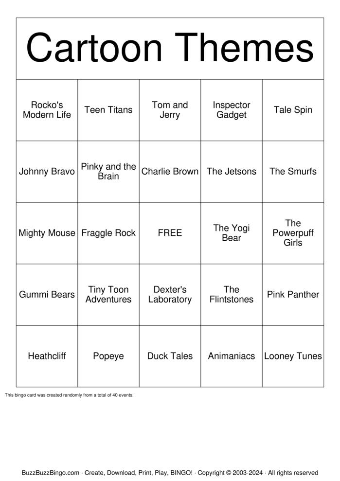 Download Free SINGO Bingo Cards