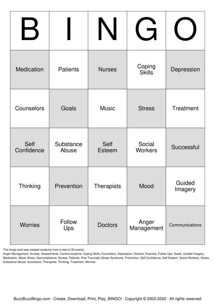 Download Free STRESS Bingo Cards Download Free STRESS Bingo Cards