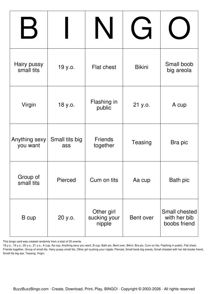 Download Free Small boobs bingo Bingo Cards
