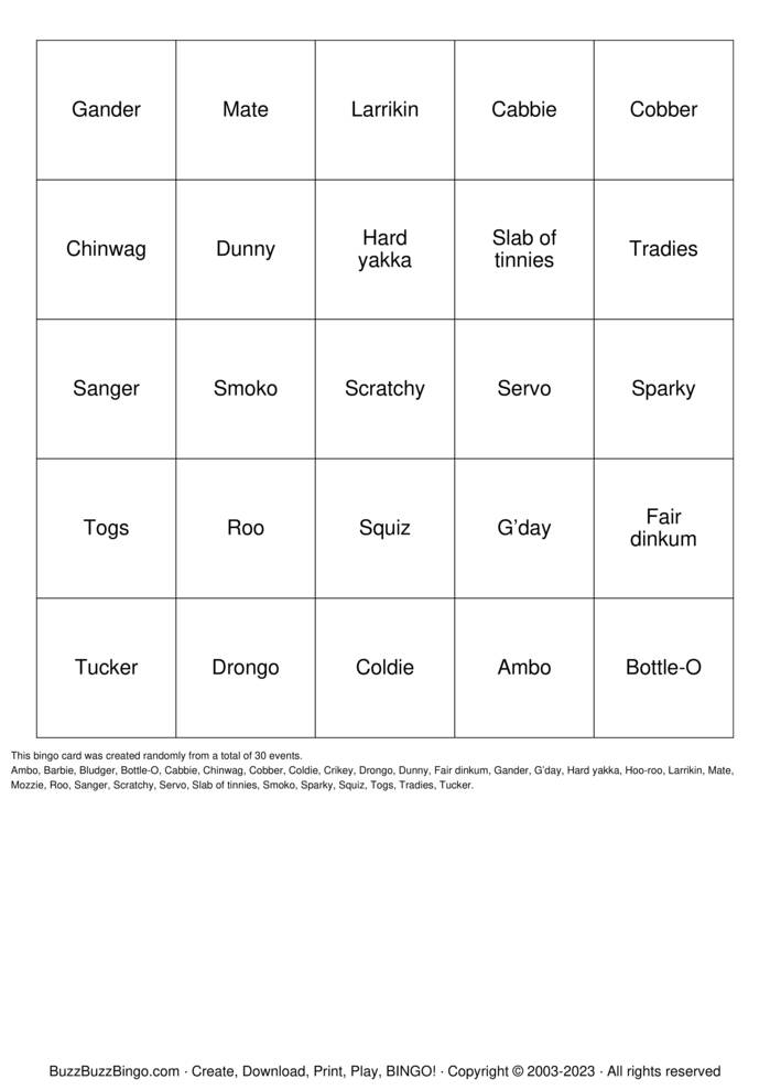 Download Free Bogan Bingo Bingo Cards Download Free Bogan Bingo Bingo Cards