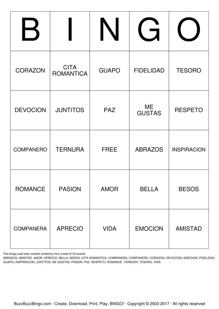 Download Free Custom Bingo Cards