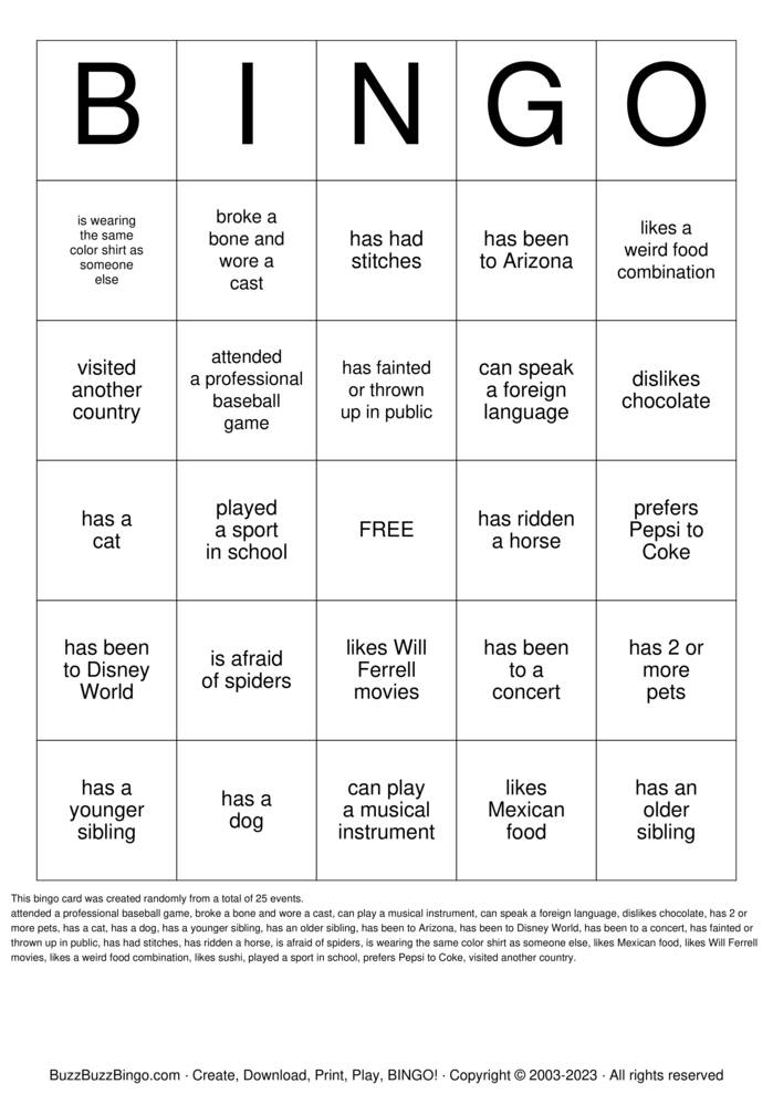 Find Someone Who... Bingo Cards to Download, Print and Customize!
