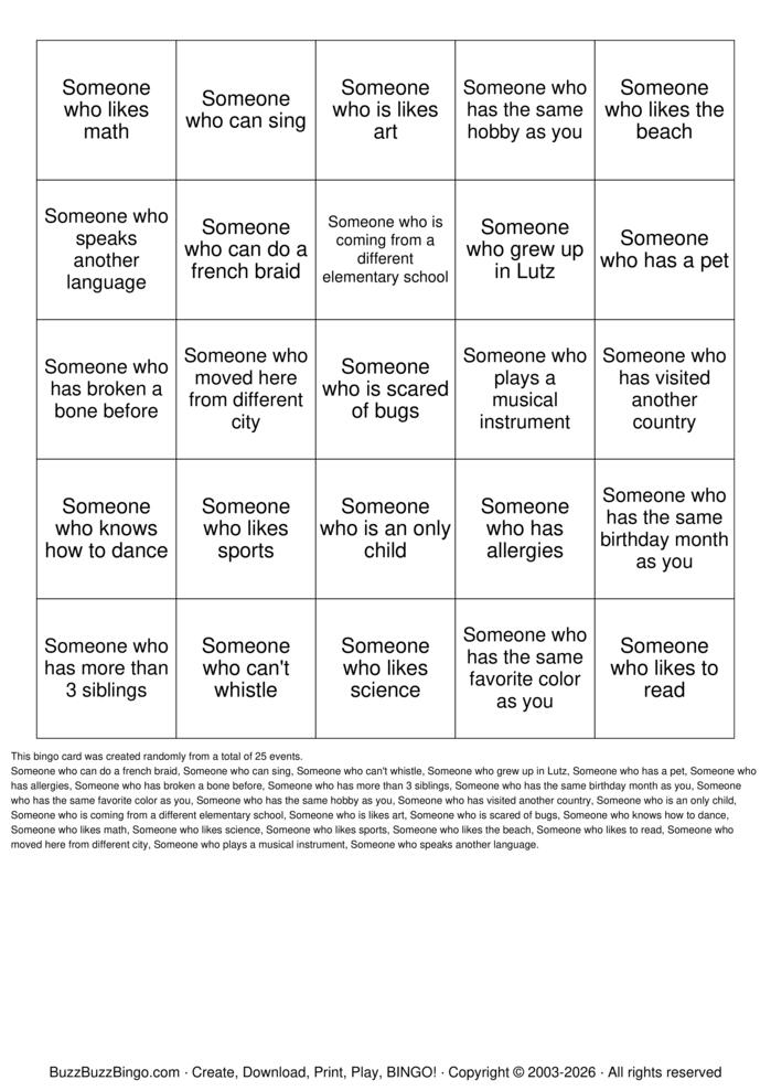 Download Free Get to Know Me BINGO Bingo Cards Download Free Get to Know Me BINGO Bingo Cards