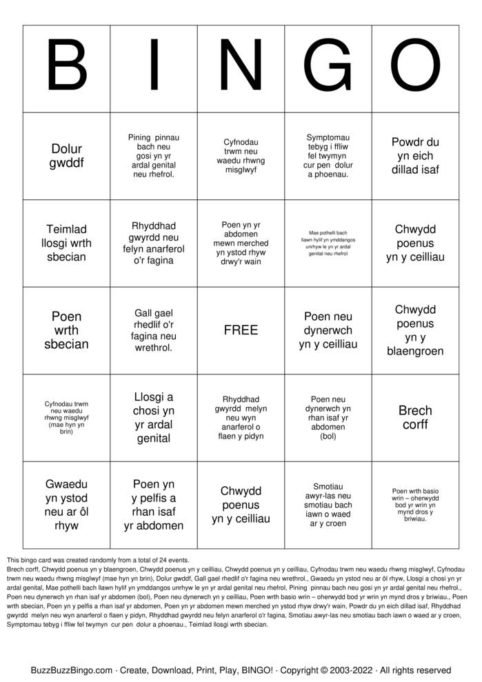 Download Free HIV/STD Bingo Cards Download Free HIV/STD Bingo Cards
