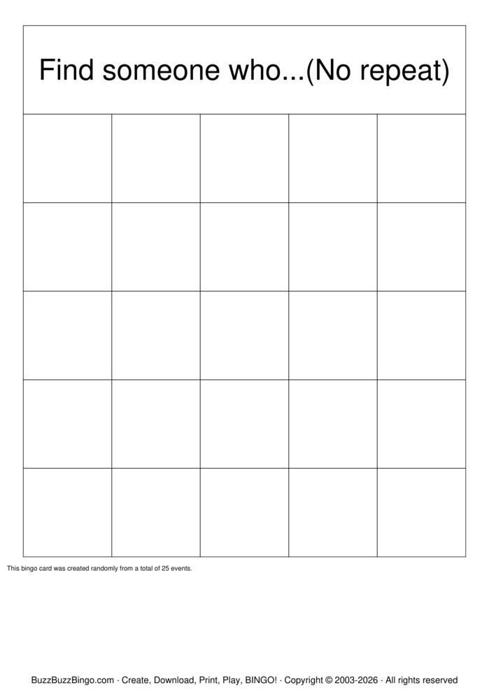 Download Free Human Bingo: International Edition Bingo Cards