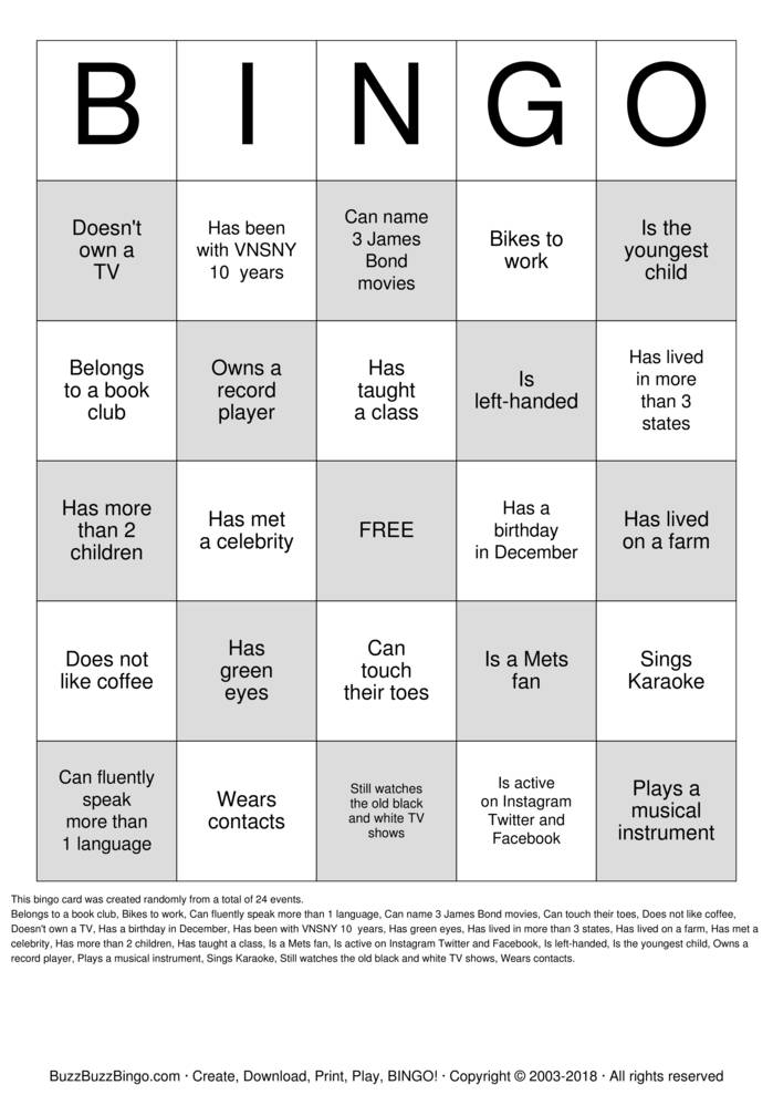 ICEBREAKER BINGO Bingo Cards to Download, Print and Customize!