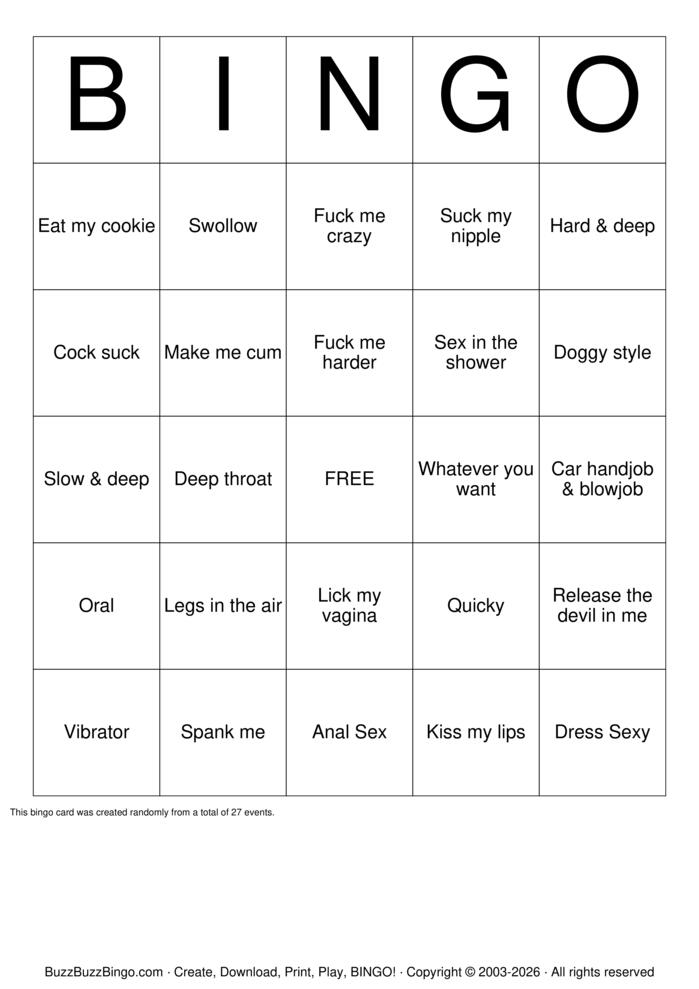 Download Free Sex Challenge Bingo Cards Download Free Sex Challenge Bingo Cards