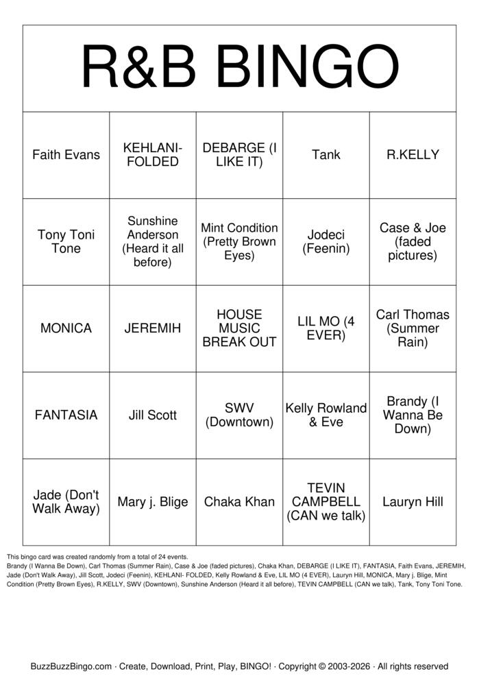 Download Free Custom Bingo Cards
