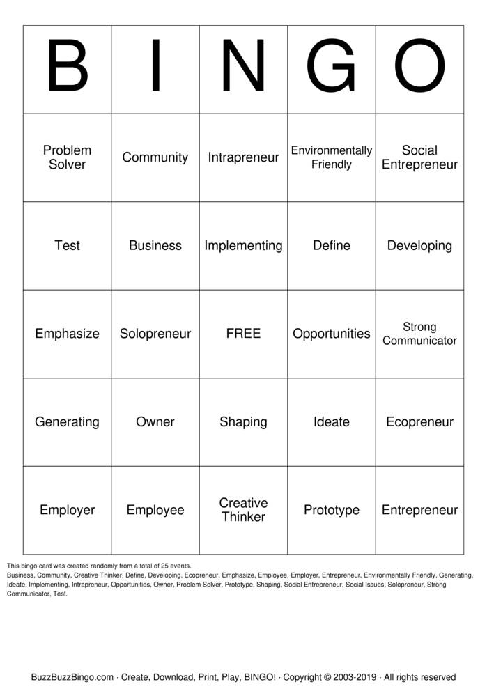 Download Free Custom Bingo Cards Download Free Custom Bingo Cards