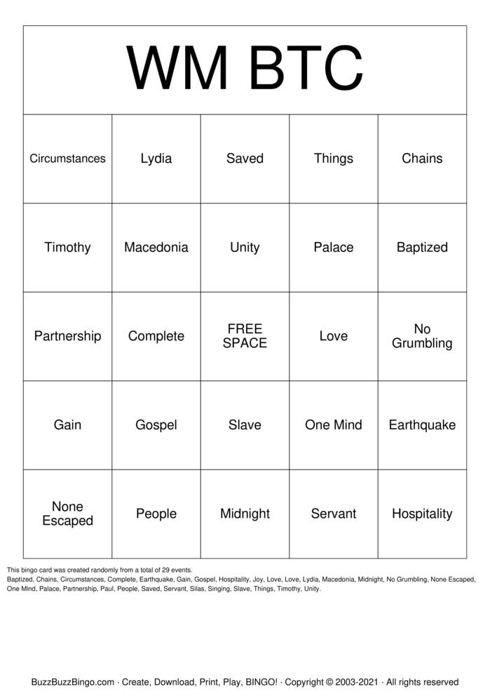 Download Free Custom Bingo Cards