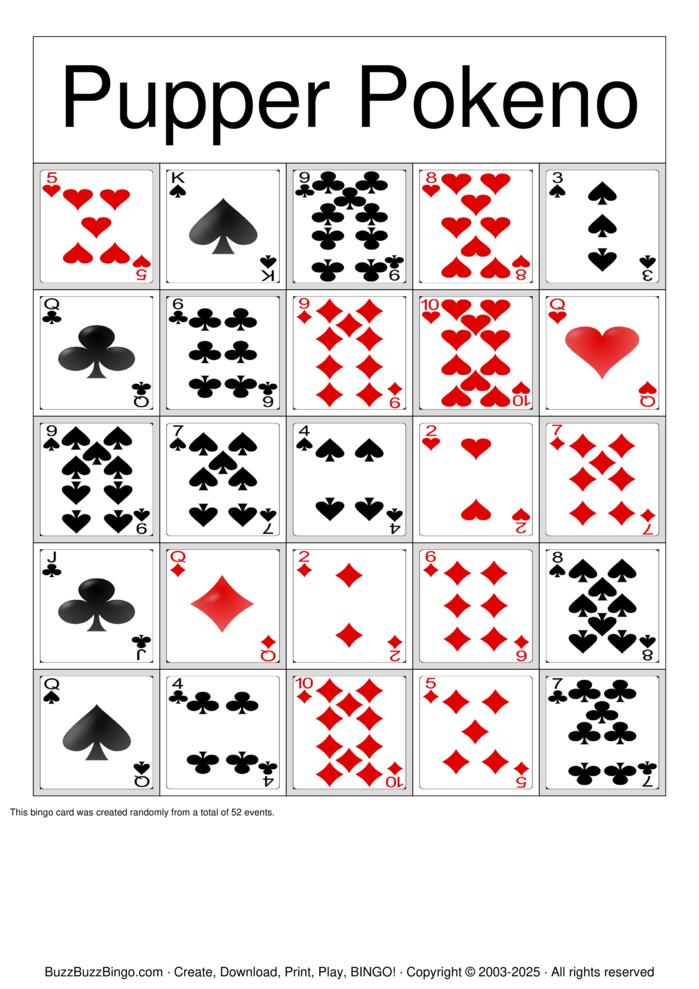 Pokeno Bingo Cards to Download, Print and Customize!