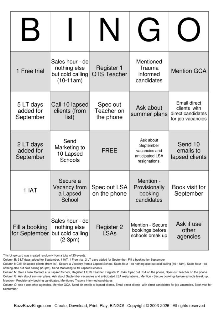 Download Free Custom Bingo Cards