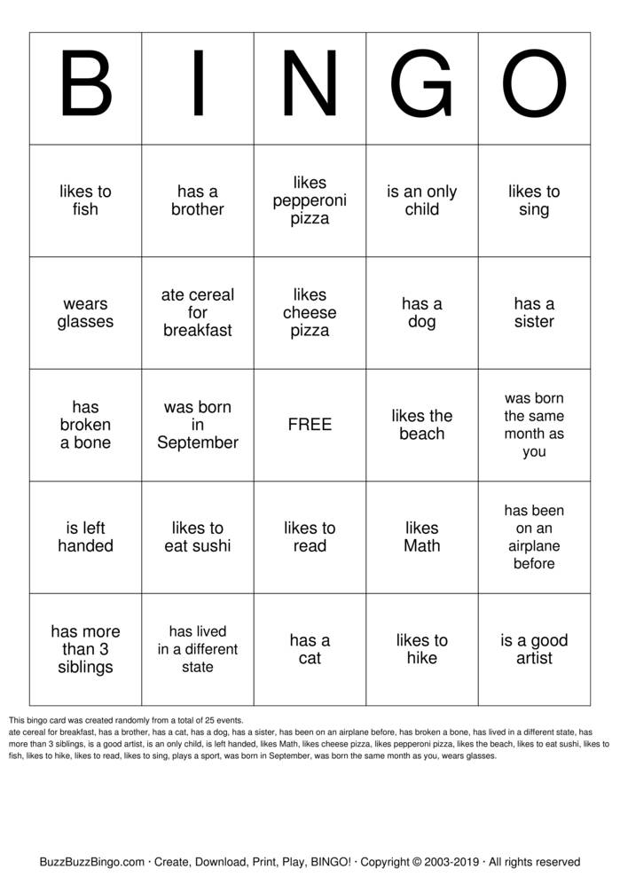 Find Someone Who.. Bingo Cards to Download, Print and Customize!