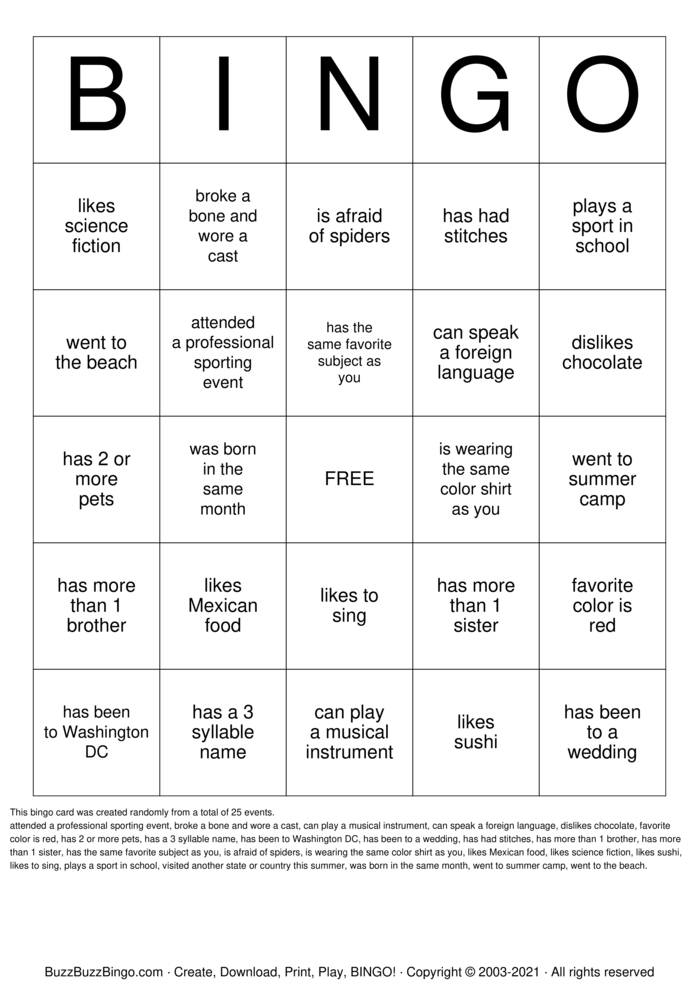 Download Free Find Someone Who... Bingo Cards