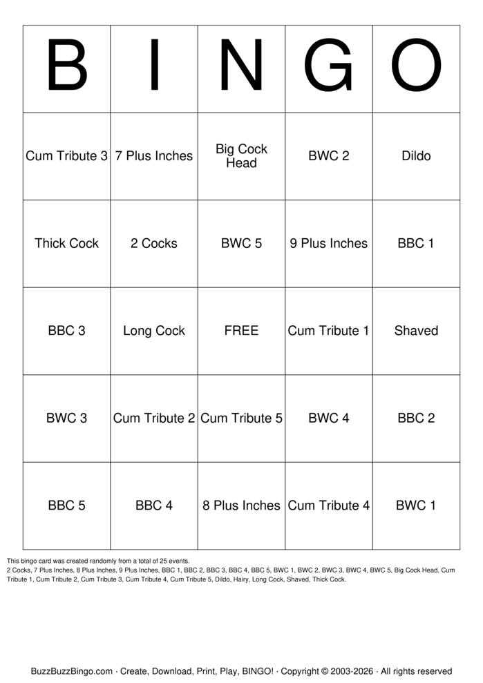 Download Free JERK OFF CHALLENGE Bingo Cards Download Free JERK OFF CHALLENGE Bingo Cards