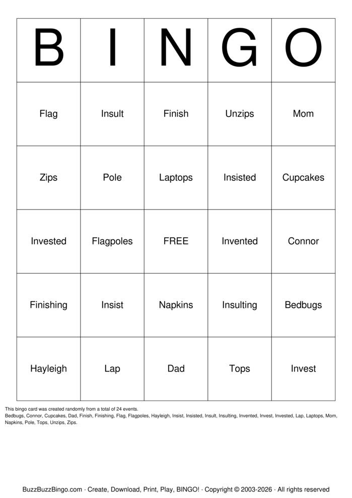 Download Free Spelling Bingo Bingo Cards