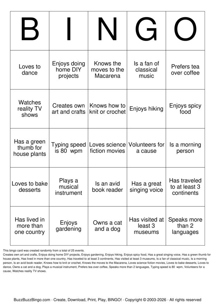 Download Free Team Building Bingo Cards