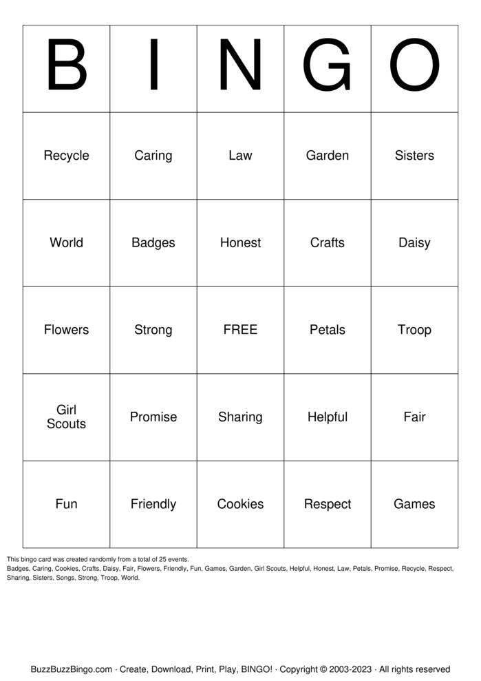 Download Free Custom Bingo Cards
